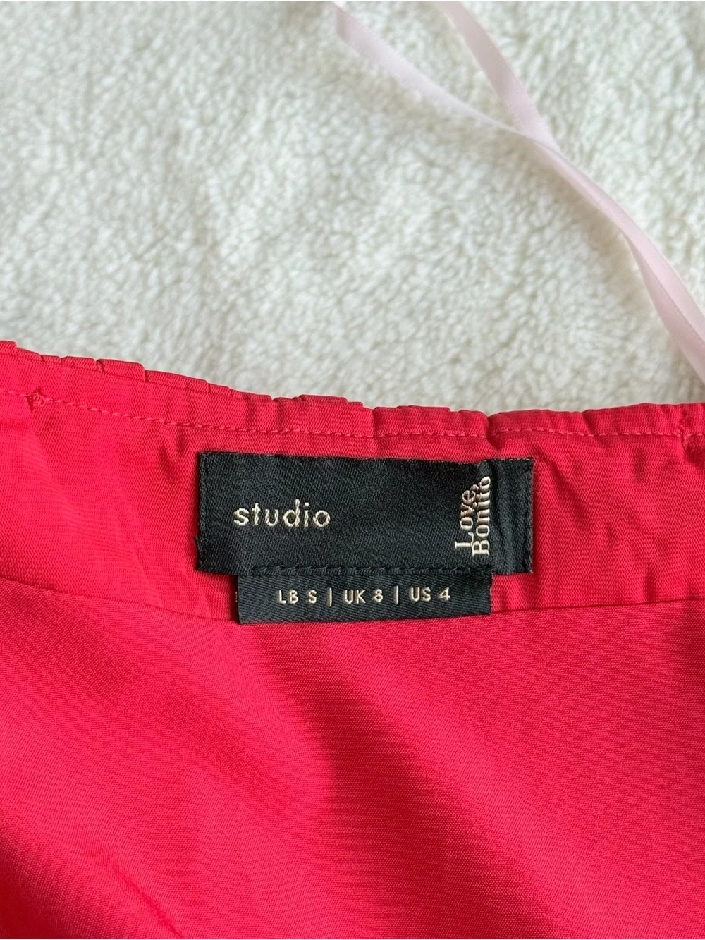 Love Bonito NWOT Sorrel Pleated Foldover Red Midi Skirt S (4)